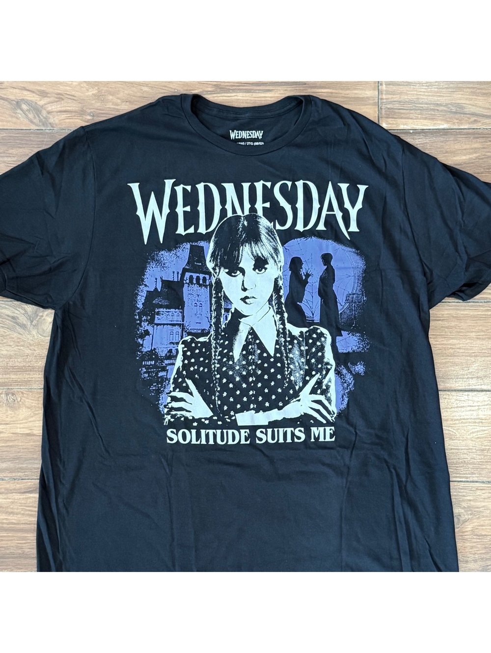 Wednesday Solitude Suits Me T-Shirt Men's 2XL Black Netflix Addams NWOT